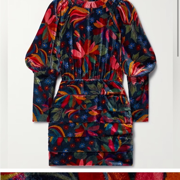 FARM Rio Floral Velvet Ruched Dress - Picture 3 of 3
